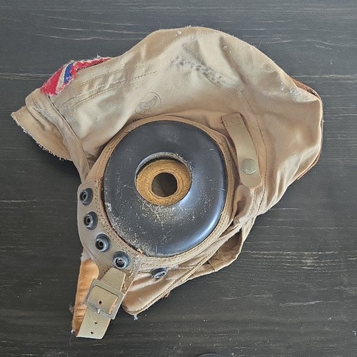 WWII United States Army Air Force Type AN-H-15 Summer Flight Helmet w/Patch