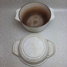 Le Creuset Cast Iron Casserole Pan Dish 4¼ Quart Capacity Enamel White