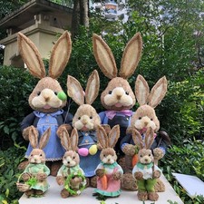 Gift Standing Rabbits 35cm Straw Rabbit Rabbit Decoration Bunny Decorations
