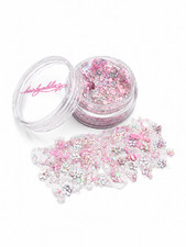 Hair Glitter, Chunky Glitter Mix with Shapes for Hair Styling Pink 