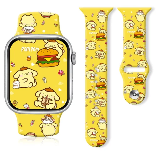 Pom Pom Purin Silikon Armbanduhr - Armbänder für Apple Watch S8765432SE 38/49MM - Bild 20 von 31