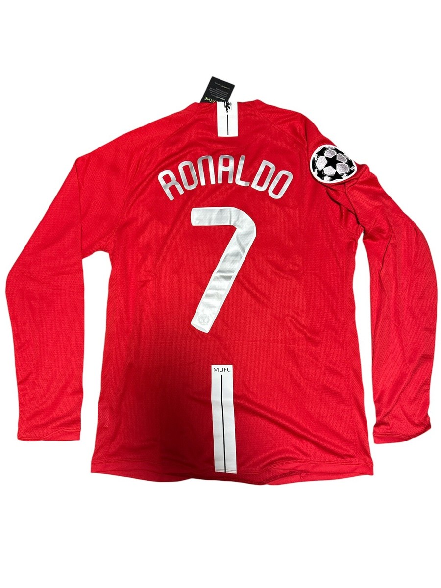 ウェア Nike Manchester United 2008 Ronaldo 7 Retro Ronaldo 2008 UCL Manchester United Long Sleeve Jersey LARGE