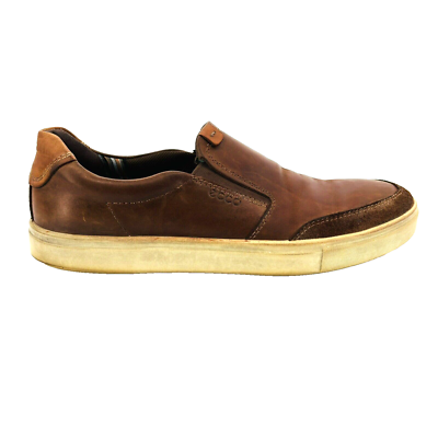 Mens 13 47 Ecco Kyle Amber Brown Leather Stretch Loafers  display picture 2