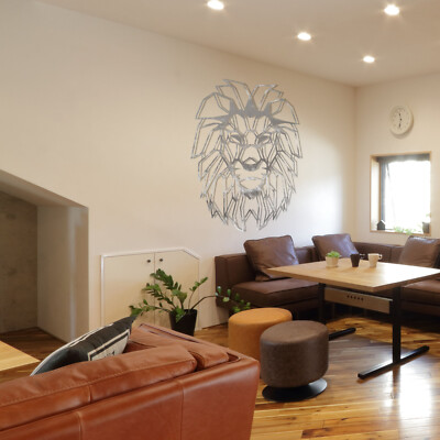 Metall Löwenkopf Geometrisch Wandkunst Dekor Geschenk für Ihn Zuhause Zimmer Büro Design
