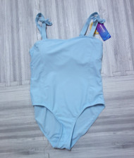 Mienqe Swimsuit Children's Girl's One Piece Light Blue Size XL UPF 50 