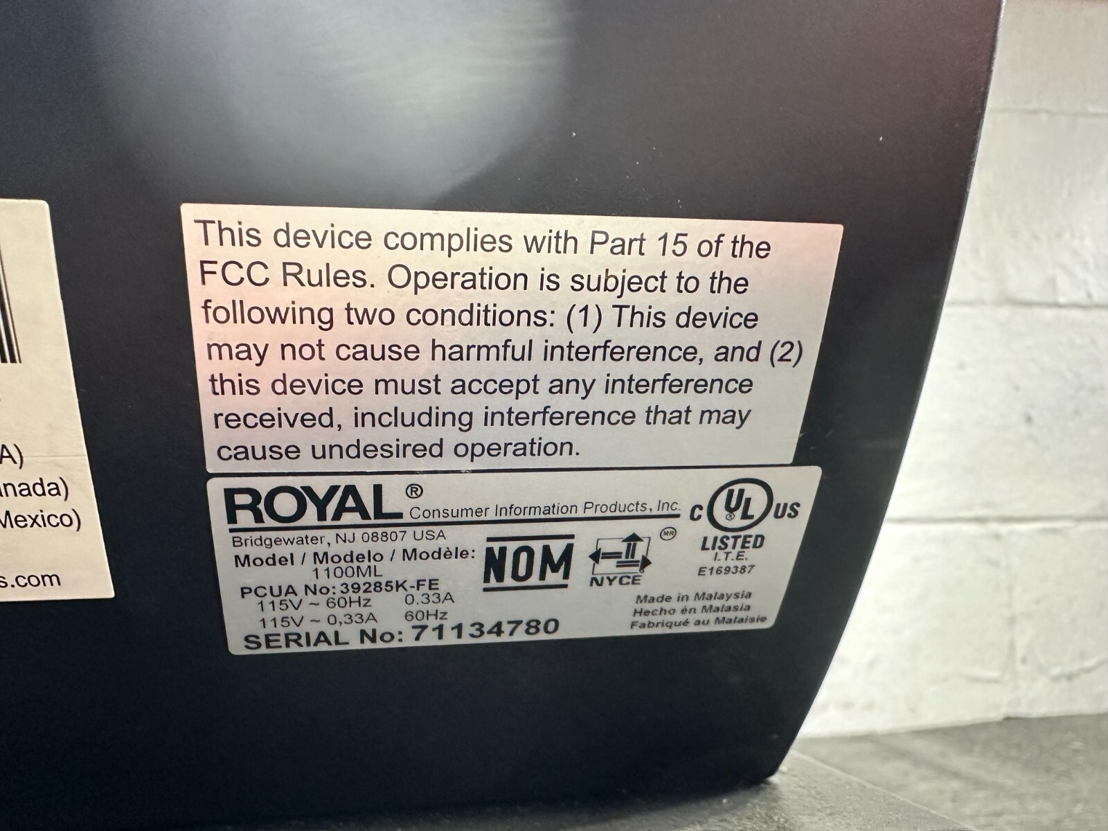 Used Royal Alpha 1100ML Cash Register Works Good No Key eBay