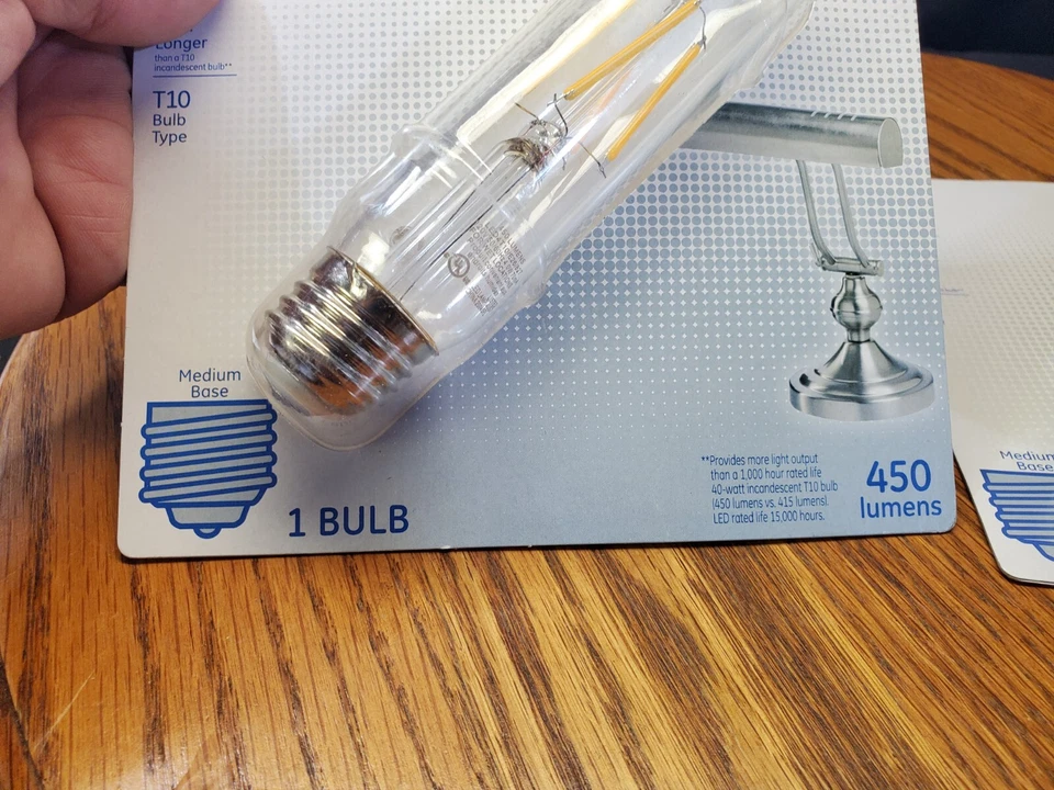 2 LED Light Bulbs, T10 Type, Clear, 4-Watts - Image 4 of 4