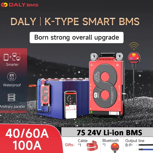 Daly Smart BMS 7S 24V 40A 60A 100A Li-ion Bluetooth Common Port with Balance