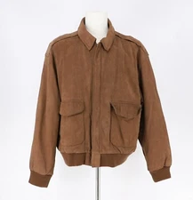 VINTAGE G-III Mens's Leather Bomber Aviator Flight Jacket Brown Size XL
