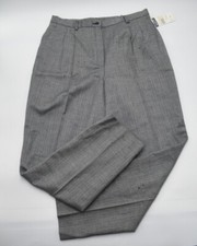 Pendleton Womens VTG Wool Pants Size 16 NWT Gray Herringbone Pleated