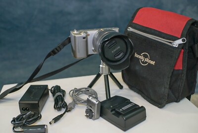 Sony NEX-5 14.2 MP Camera Bundle w/ 18-55mm Lens, Dummy Battery, Flash