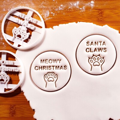 Meowy Christmas & Santa Claws Ausstechformen - Katze Leckerli Kätzchen Kätzchen Pfote Adoptieren