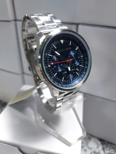 Michael Kors Men s Chronograph Blue Dial Silver Kosovo Ubuy