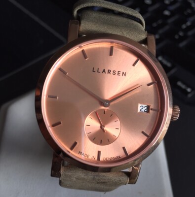 Ladies Genuine LARS LARSEN Designer Rose Gold sapphire Llarsen 137RMR3-RFOREST18