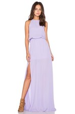 Show Me Your Mumu Halter Heather Maxi Dress Lilac Boho Bridesmaid Wedding Sz S