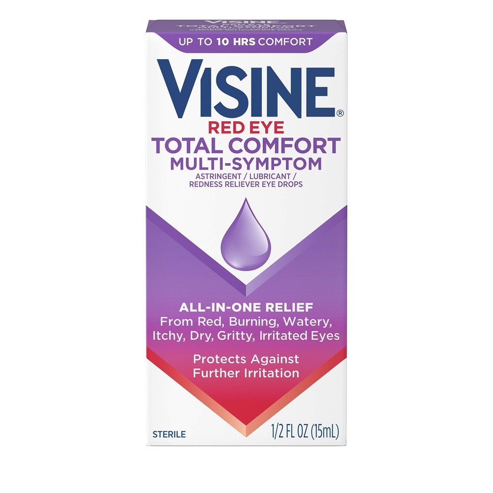 Multi-Symptom Eye Drops - Astringent, Lubricant & Redness Reliever for Irrita...