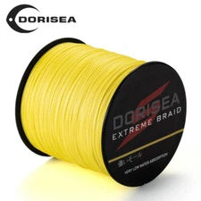 Dorisea 100M~2000M Yellow Braided Line PE Dynema Fishing Line Power 6LB-300LB