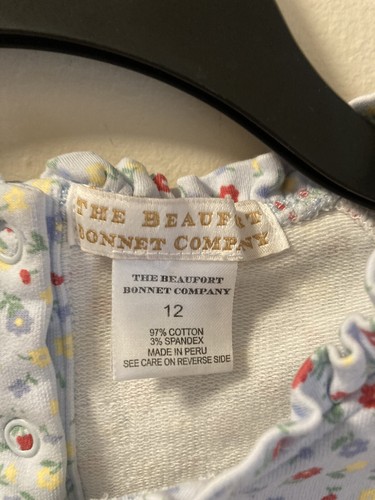 Beaufort Bonnet Co Girls Knit Top Cassidy Comfort Modest Blue Floral AOP Sz 12 - Picture 2 of 7