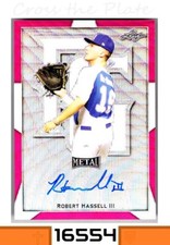1-2019 LEAF PERFECT GAME PINK WAVE AUTO ROBERT HASSELL III NATIONALS 6/6 #BA-RH3