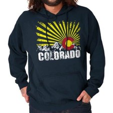 Colorado Flag Rocky Mountains Vacation Gift Adult Long Sleeve Hoodie Sweatshirt