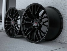 Satin Black C7 Z06 Style Wheels 18x8.519x10 Set Fits 2005-2013 C6 Corvette