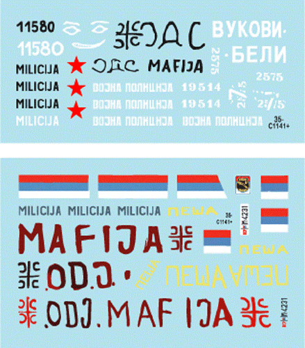 Star Decals 1/35 Panzer und AFVs in Bosnien #6: Serbian T-34 Decals 35C1141 x - Bild 2 von 2