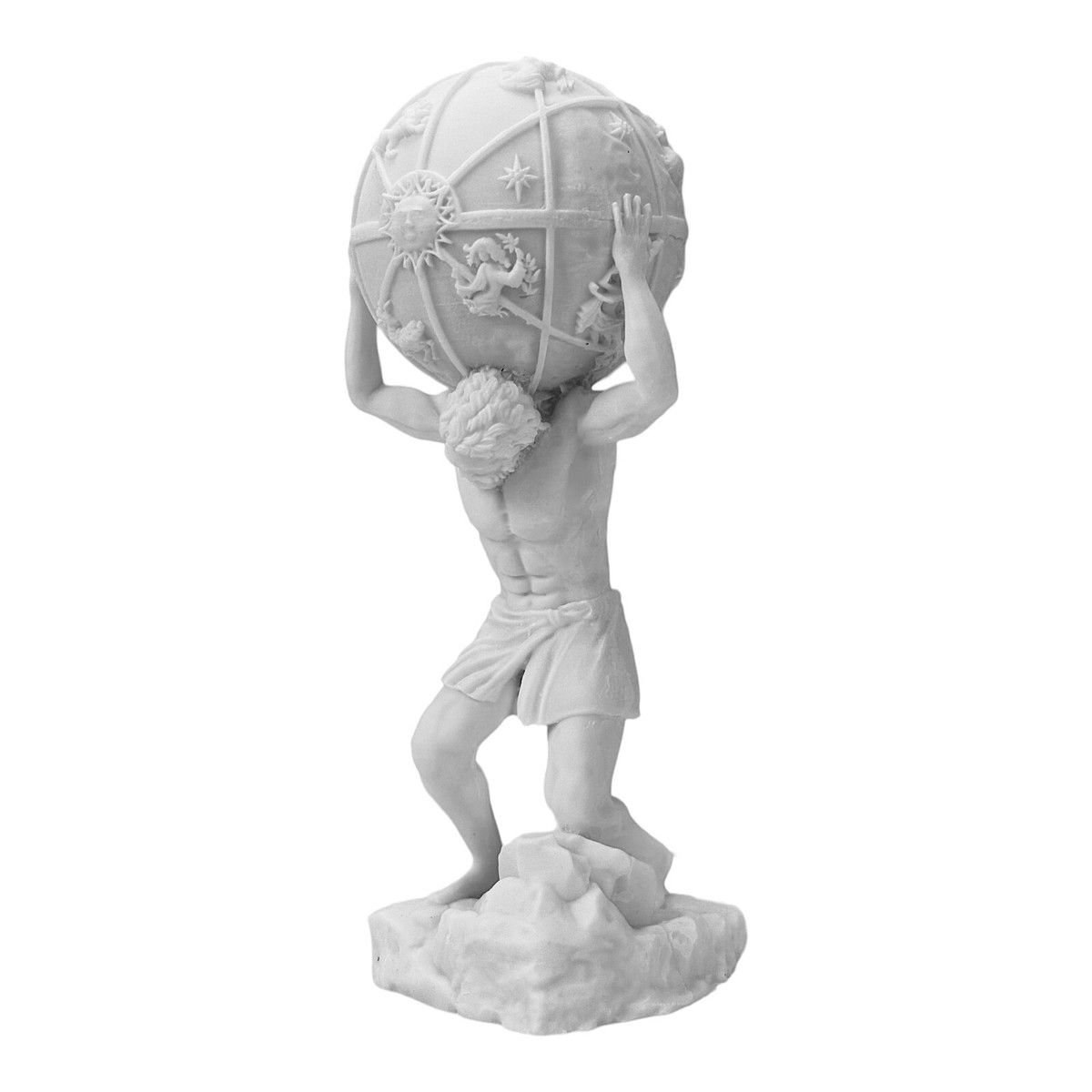 AtlasἌτλας,Titan,80,4 cm,アトラース Atlas Titan Greek Roman God Mythology Cast Alabaster Statue