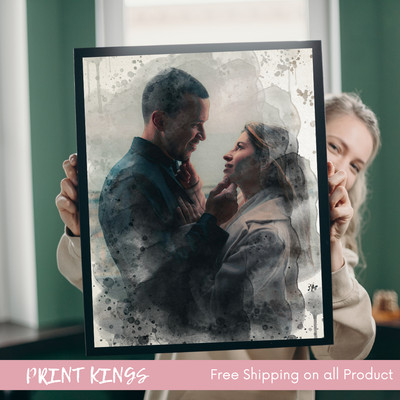 Couple Watercolor Painting, Custom Couple Portrait,Couple Portrait, Couple Photo