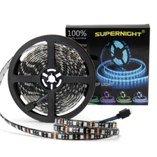 16.4ft 5M SMD 5050 LED Strip Lights Waterproof 300LED Black PCB RGB Light Strips