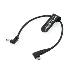 Right Angle USB-C Type-C PD to DC Power Cable for Blackmagic Video Assist Monito