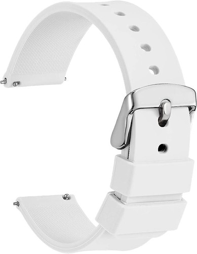 Cinturino Gomma 22mm Cinturino Orologio In Gomma FKM Sgancio Rapido - Non Silicone, Traspirante, Fibbia Acciaio, Misure 18mm 20mm 22mm 24mm 26mm Cinturino Non Attira Polvere