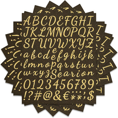 12 Sheets 1008Pcs Glitter Gold Grad Cap Self Adhesive Letter Stickers Vinyl Alph