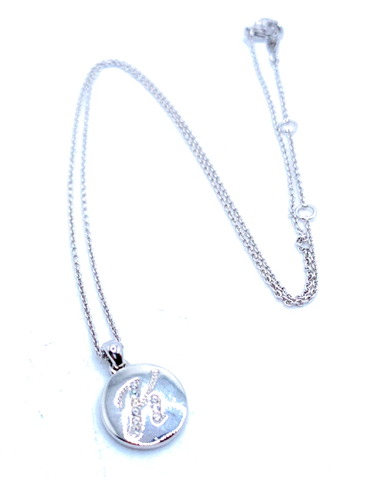 Collar Cadena Inicial K Cristal Tono Plata Firmado Nadri Excelente Estado Foto 2 de 4