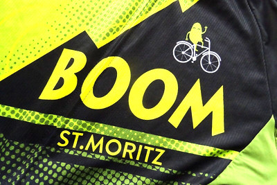 hochw. Radsport-Trikot KV+ BOOM St. Moritz Gr. M durchgehender RV  chice Farben