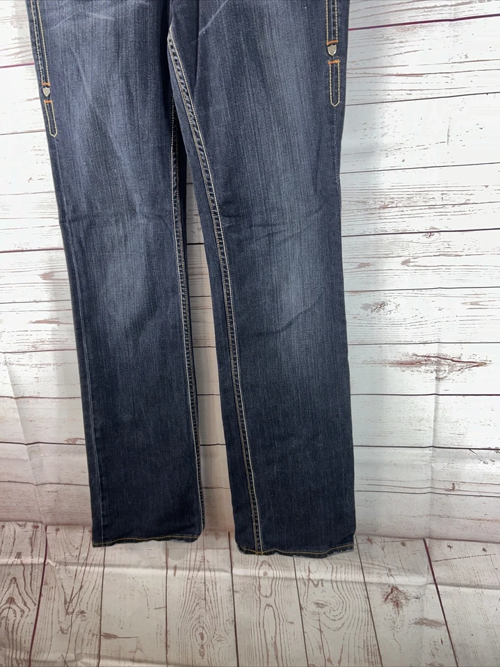 Pantalones de mezclilla Sang Real para mujer 30 azules solo los elegidos tiro bajo corte bota adorno Foto 3 de 4