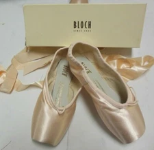  Bloch Satin Toe Pointe shoes Ribbon & Elastic in box Aspiration S0105L 5 widths