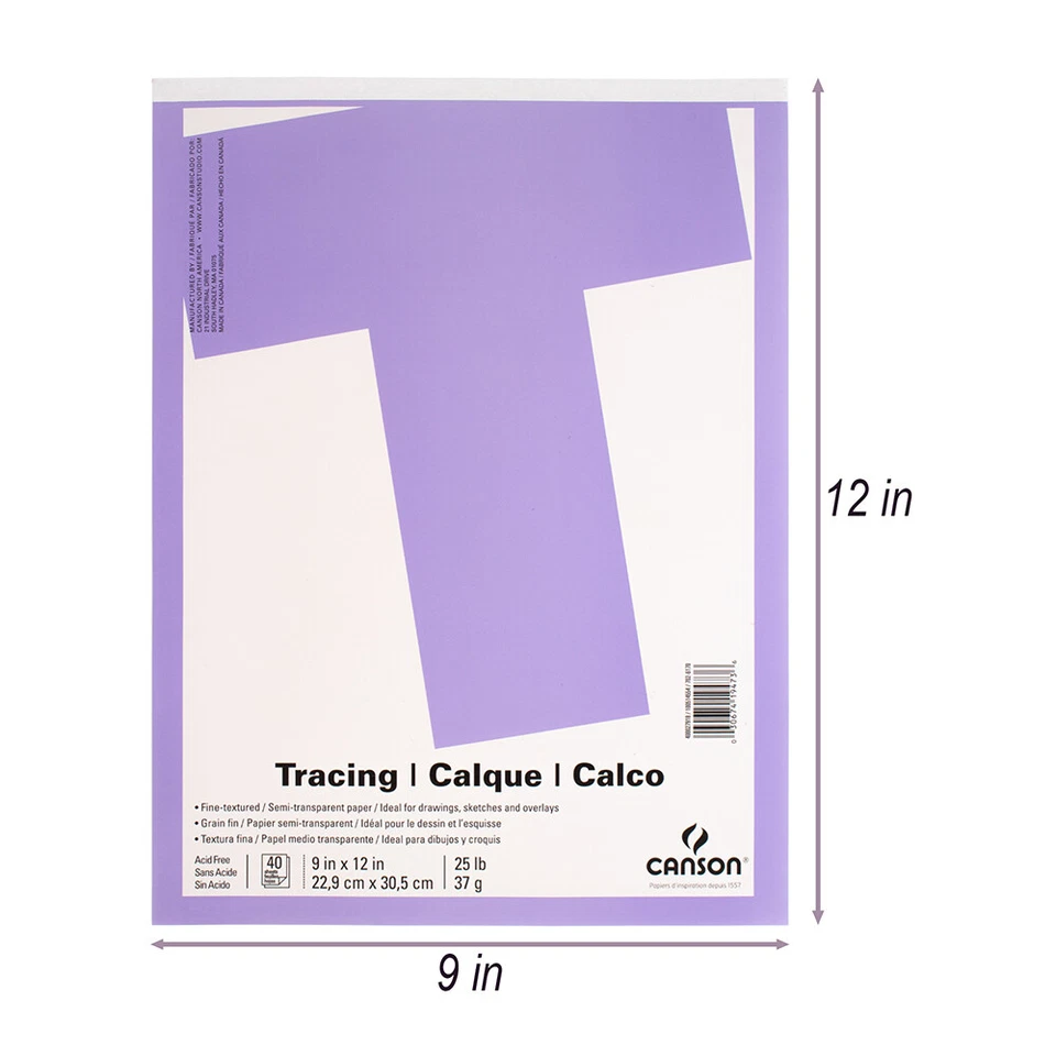 Almofada de rastreamento Craft County Artist 9 X 12 polegadas - 40 folhas - Desenho, esboço - Imagem 2 de 4