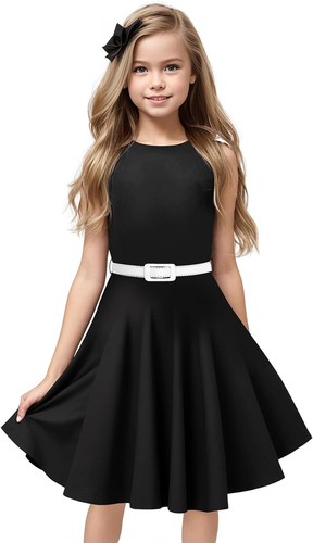 Girls Vintage Dress 50S Retro Twirling Special Occasion Dresses Size 6-14 Sleeve - Picture 7 of 12