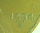 1954 S LINCOLN CENT DIE CHIP IN 9 *FREE SHIPPING *