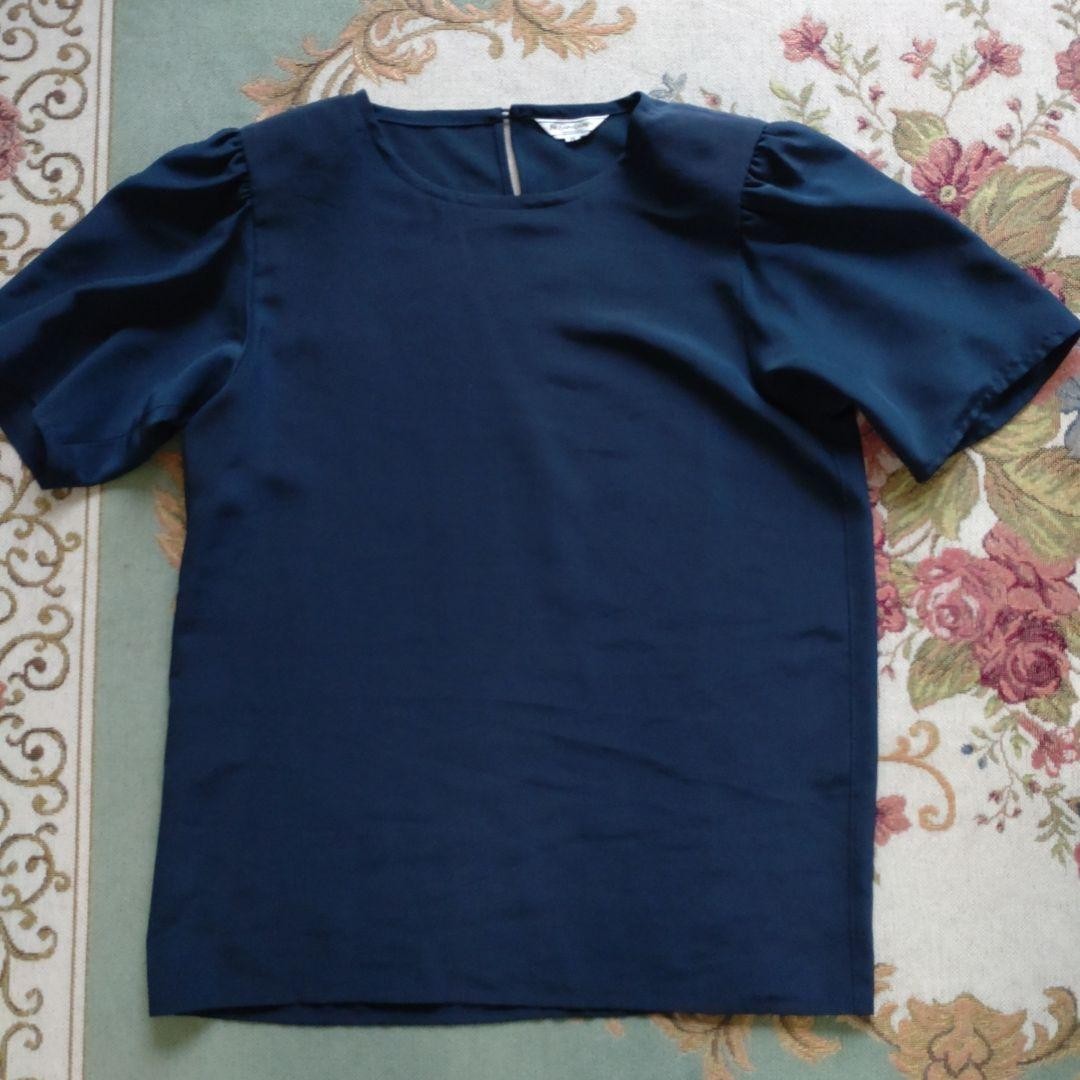 Autentico top Yves Saint Laurent manica corta colore navy taglia M donna