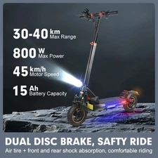 Mankeel 10" 800W E Scooter for Adults Foldable Scooter Double Shock Absorption~