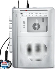 Cassette Player Recorder with Bluetooth Transmitter Walkman, Portable AM FM C
