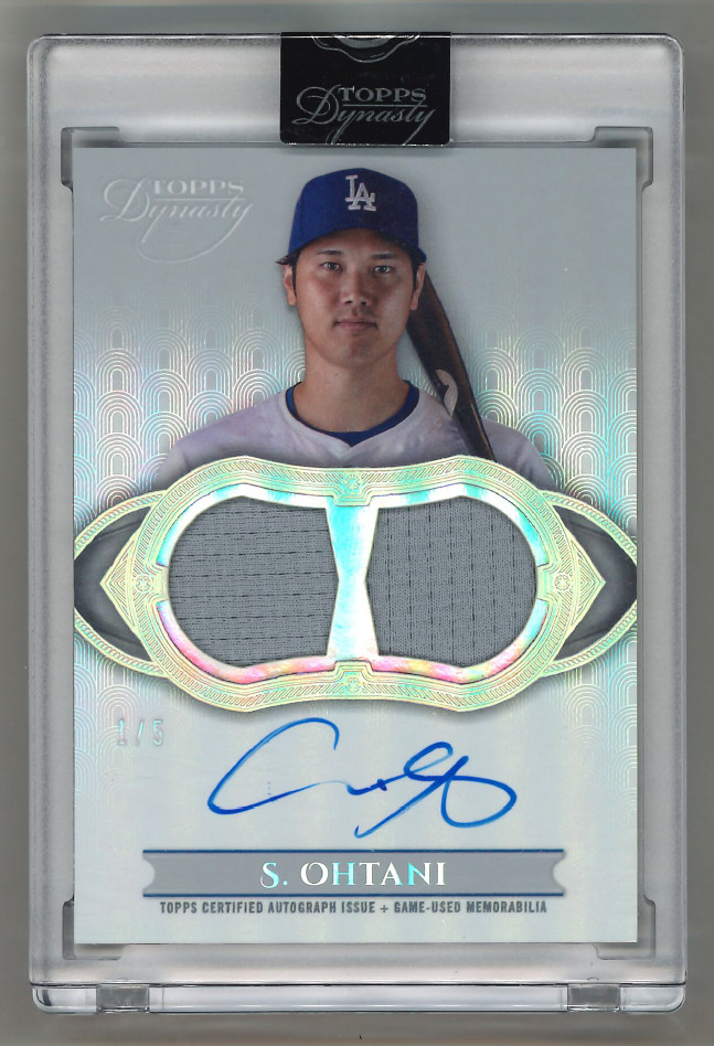 2024 TOPPS DYNASTY - SHOHEI OHTANI - SILVER DUAL RELIC AUTO - DODGERS #1/5