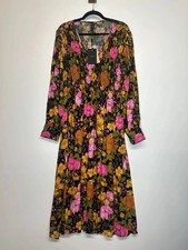 YAS Yasapolla Floral Maxi Dress Long Sleeve EU XXL Uk 16 NEW