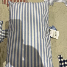 Oblong sezane blue striped  bamboo cushion