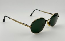 Vuarnet Pouilloux REF 050 Gold Sunglasses, Green Glass Lens Vintage France Made