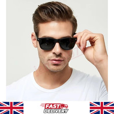 Classic Retro Polarized Sunglasses Men Women UV400 Driving Shades Black