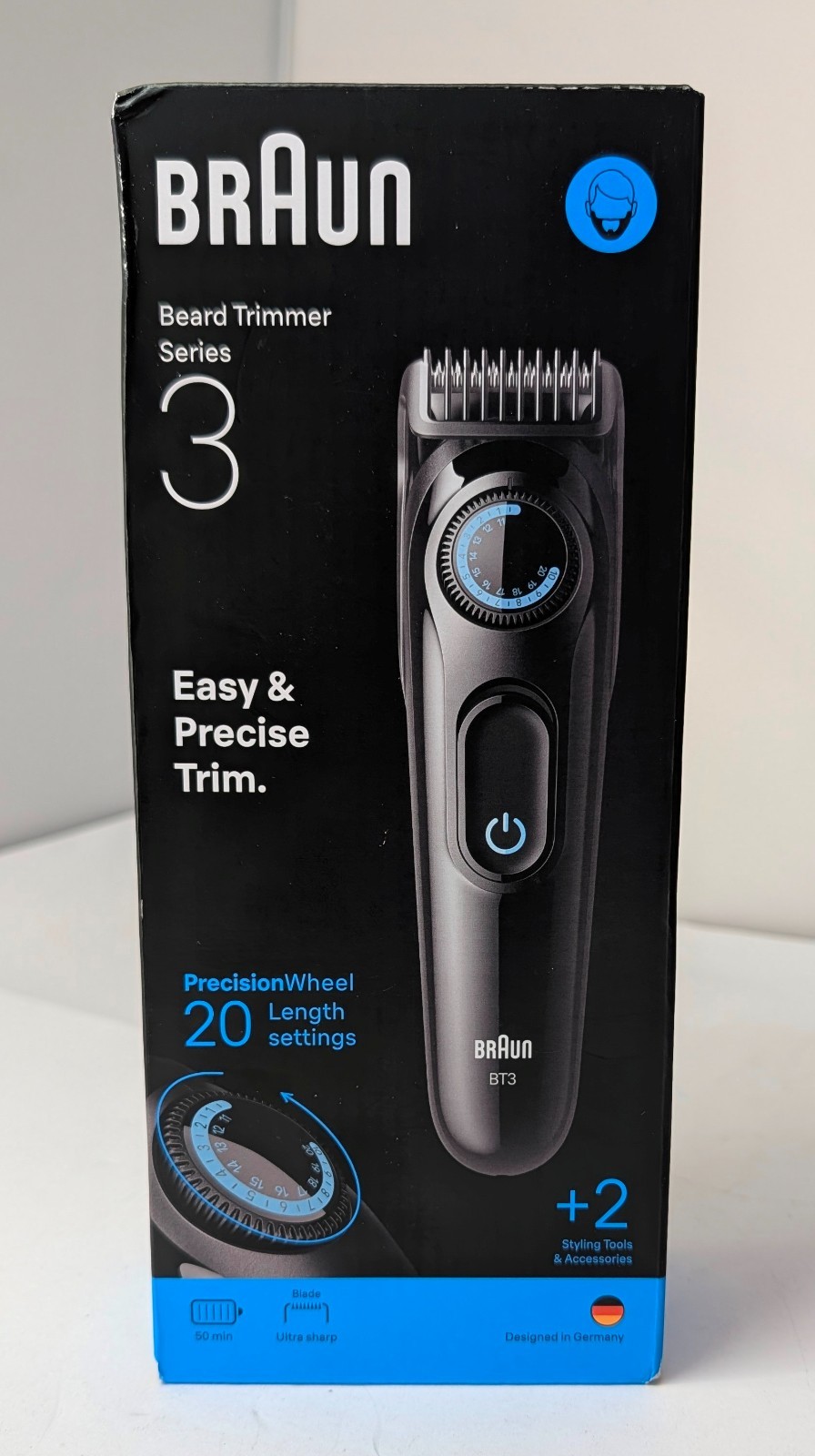 Braun Series 3 Plus 2 BT3500 Beard Trimmer - Black - 20 Length Settings - 50 Min Cordless Runtime - Image 2