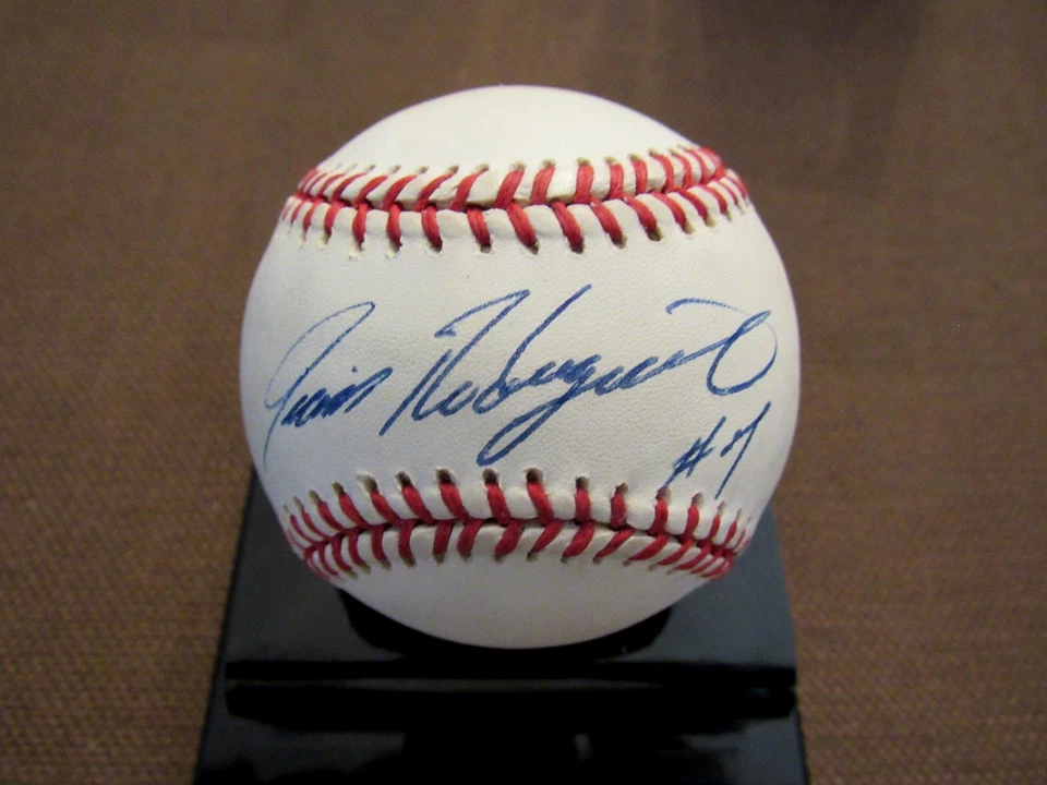 IVAN RODRIGUEZ # 7 MARLINS RANGERS ROOKIE SIGNED AUTO VINTAGE OAL BASEBALL JSA - Image 3 of 3