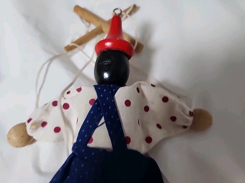 Vintage Pinocchio Marionette Wooden Puppet 9" Tall Strings Intact - Picture 9 of 10